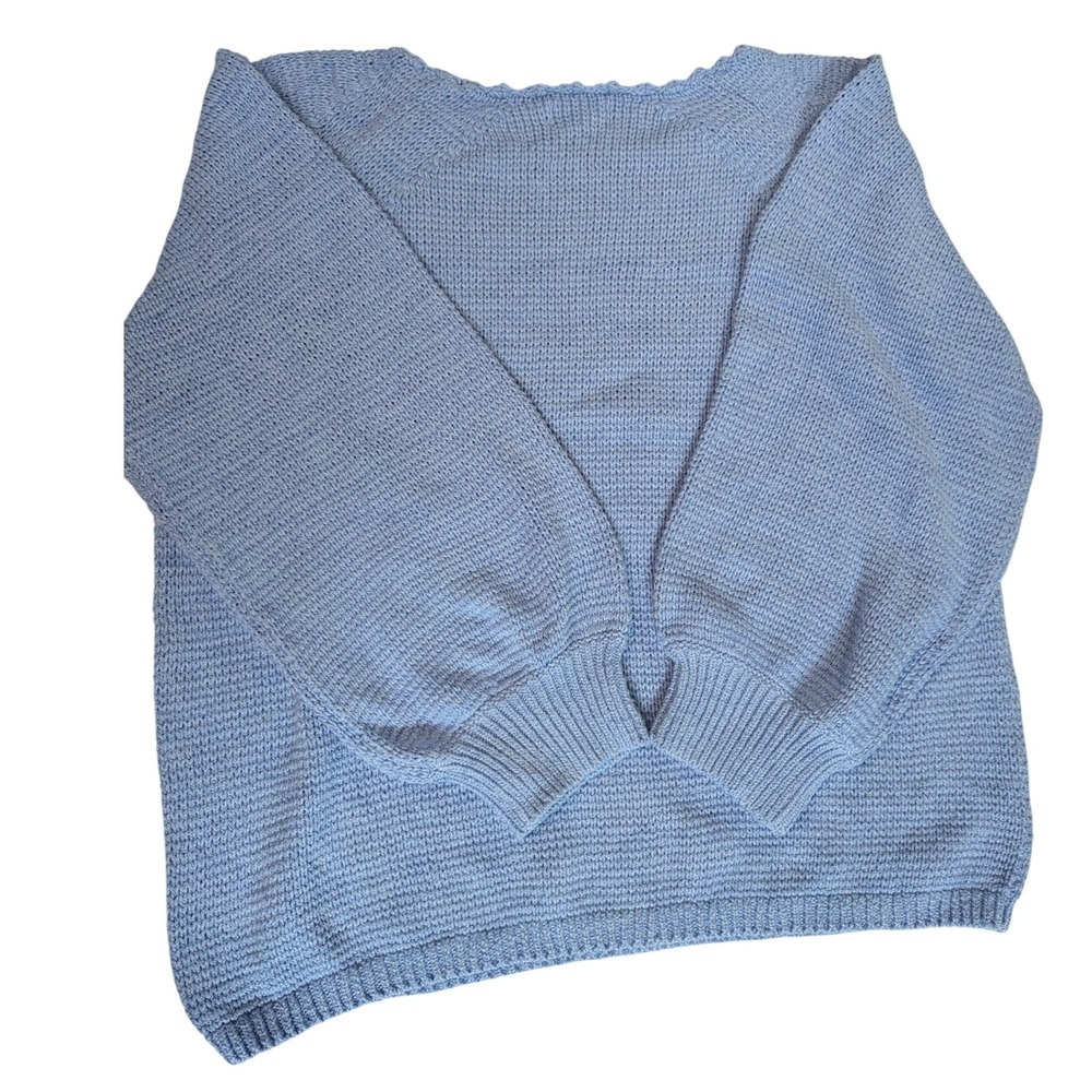 NWT Lou & Grey Nordstrom Shaye Balloon Sleeve Sweater XXL Clarion Blue Knit NEW - Picture 2 of 15